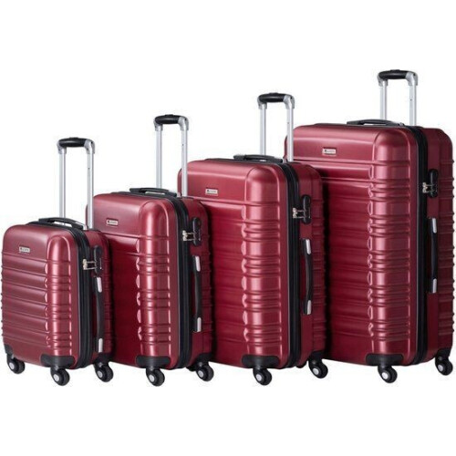 Juskys Rome - Kofferset - 4-delig - ABS - Bordeauxrood Tweedehands