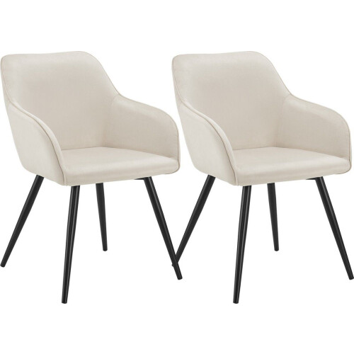 Juskys Tarje - Loungestoel / Eetkamerstoel - 2-Delig - Zandkleur Tweedehands