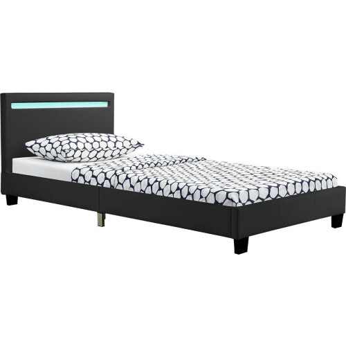 Juskys Verona - Bedframe - LED Verlichting - 90 x 200 cm - Zwart Tweedehands