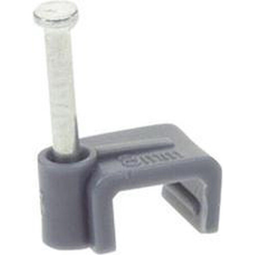 Kabelclip - Kabelklem plat - 8mm - 100 stuks - Grijs