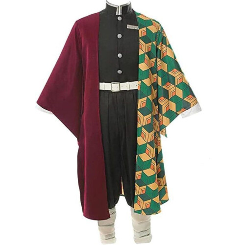 Kamado Nezuko - Cosplay Kostuum - Volledige Set met Accessoires - Maat S-M