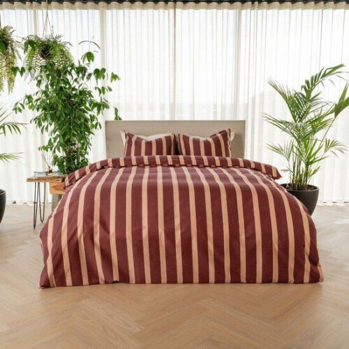 Kayori Dasshu - Dekbedovertrek Katoensatijn 185TC - 200x200-220 + 2 slopen - Burgundy (2 stuks)