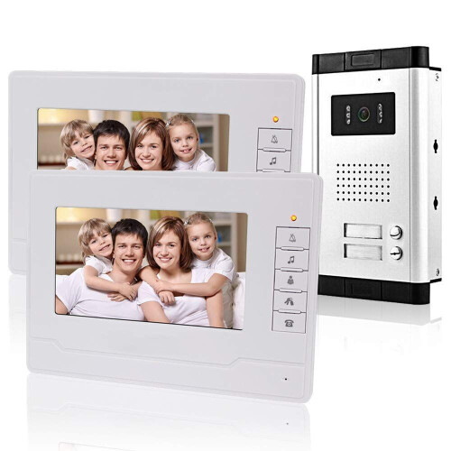 KDL - Video deurbel systeem - 7 inch monitor met IR-nachtzicht en tweerichtingsaudio (2 stuks) Tweedehands