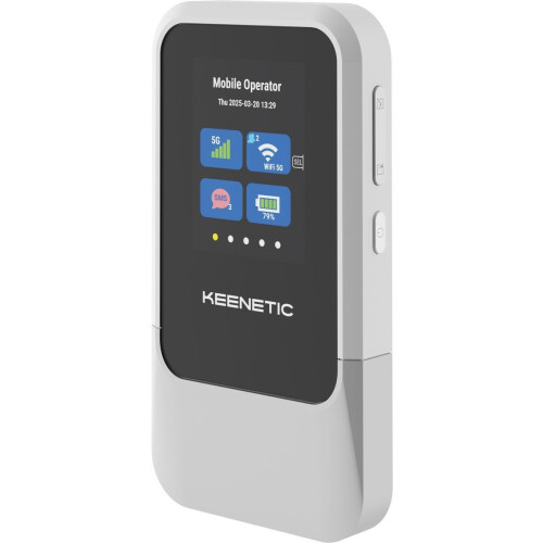 Keenetic Roamer 5G - Mobiele 5G Router - WiFi 6 Hotspot - 4000 mAh Batterij - Unlocked - Display - KN-5210