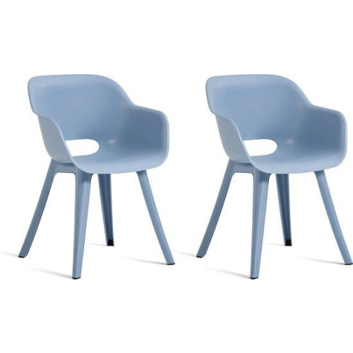 Keter Akola Tuinstoelen - Tuinstoelen - Weerbestendig kunststof - Blauw (2 stuks)