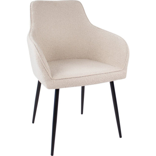 Kick Eetkamerstoel Maud - Boucle - Armleuning - Beige Tweedehands