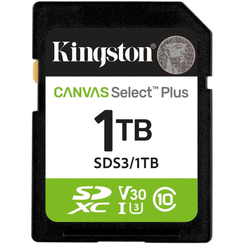 Kingston Canvas Select Plus Gen. 3 - SDXC 1TB - UHS-I 150MB/s - Class 10, V30 Tweedehands