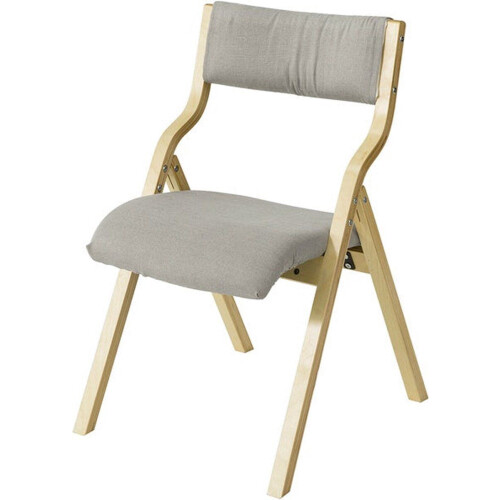 Klapstoel - Opvouwbare keukenstoel - Berkenhouten frame - Gewatteerd comfort - Grijs