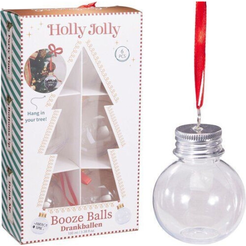 Koopman International - Kerstdrankballen - Vulbaar 100ml - Set van 6 (6 stuks)