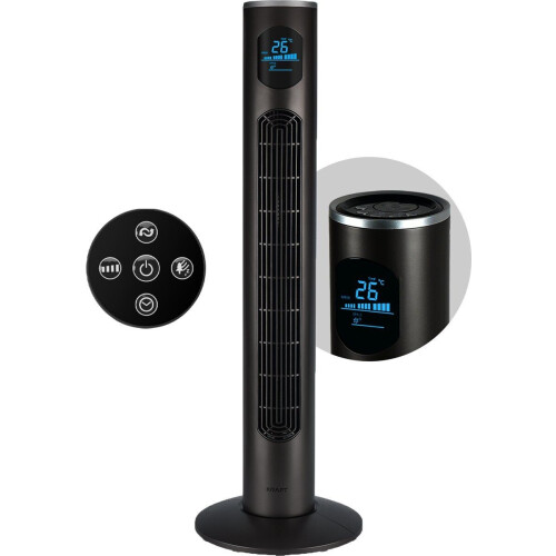 KRAFT Torenventilator - Stille Vloerventilator 97 cm - LED Scherm - Donkergrijs Tweedehands