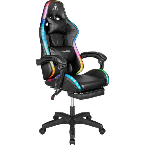 Krüger&Matz KM0790BLED - GX-150 gamingstoel - LED verlichting RGB - zwart Tweedehands