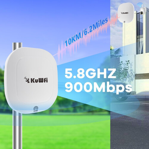 N650 extern toegangspunt, externe WLAN-extender 5,8 GHz, 10 km access point Wif 900 Mbps, Gigabit WAN/LAN-poort met 17 dBi WLAN-antenne, ondersteuning Tweedehands