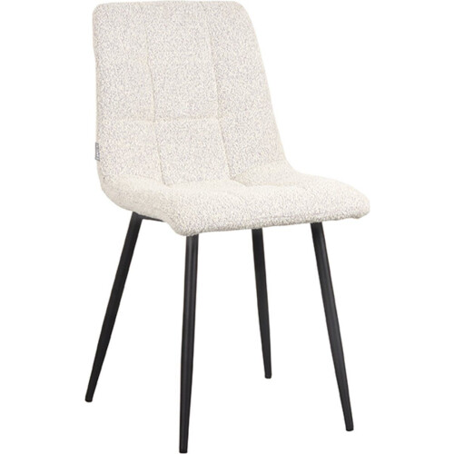 LABEL51 Juul - Eetkamerstoel - Stof - Wit - Black Frame Tweedehands