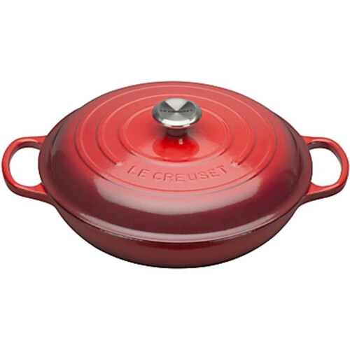 Le Creuset Campagnard - Braadpan - Ø30 cm - Gietijzer - Kersenrood