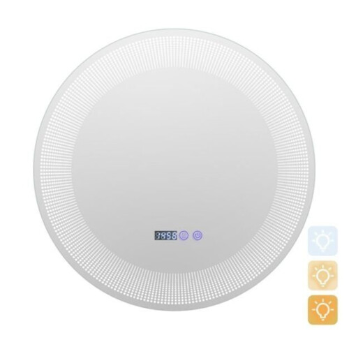 LED Badkamerspiegel Make-Upspiegel voor Wandmontage met 3-Kleurendimbare Verlichting Aanraakgevoelig