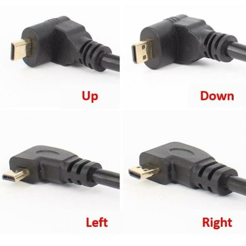 Left Angle Micro HDMI Male to HDMI Female Cable, 17cm
