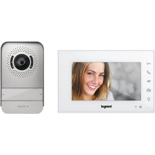 Legrand 7" Videofoon KIT 2 Draads - Video Deurbel met Camera & WiFi - IP54 Waterdicht - Wit