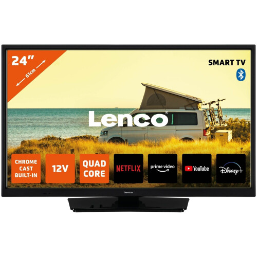 Lenco LED-2463BK (V2) - 24"Android Smart TV - Ingebouwde Chromecast - Zwart
