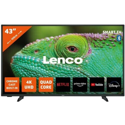 Lenco LED-4353BK - 43"4K Android Smart TV - Ingebouwde Chromecast - Zwart Tweedehands