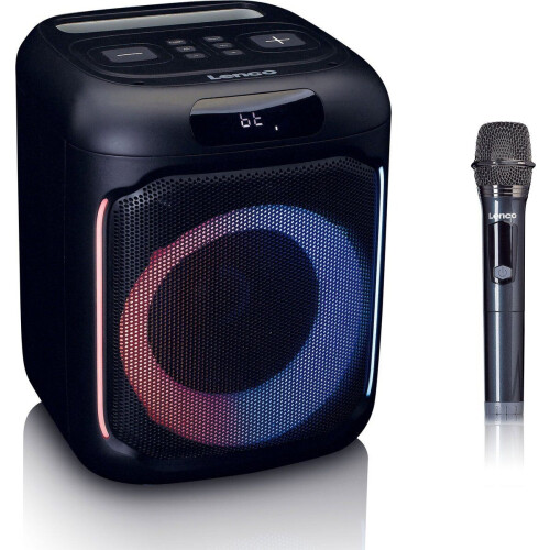 Lenco PA-101BK - Draagbare Bluetooth Party Speaker - 100W RMS - IPX4 Spatwaterdicht