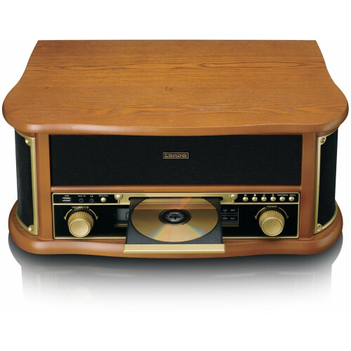 Lenco TCD-2551WD - Retro Platenspeler - Bluetooth 5.0 en USB naar MP3 - Hout