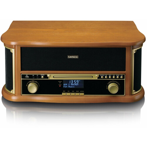 Lenco TCD-2571WD - Retro Platenspeler - Bluetooth 5.0 DAB+/FM-radio USB encoding naar MP3 Tweedehands