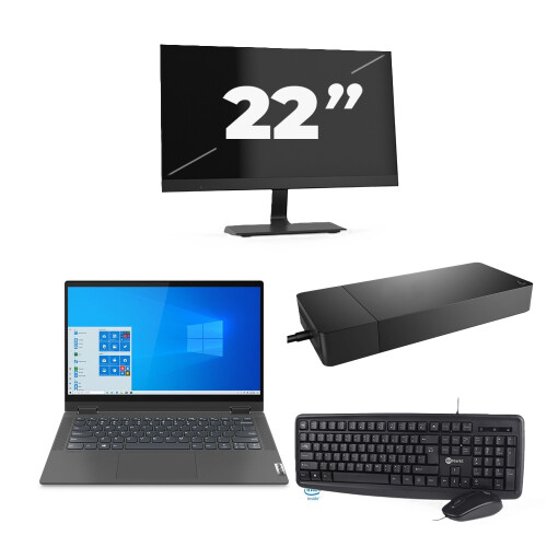 Lenovo IdeaPad Flex 5 14ITL05 - Intel Core i3-11e Generatie - 14 inch - 16GB RAM - 256GB SSD - Windows 11 Home + 1x 22 inch Monitor Tweedehands