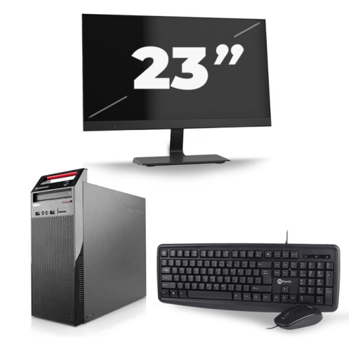 Lenovo ThinkCentre Edge 72 Tower - Intel Core i5-3e Generatie - 8GB RAM - 256GB SSD - Windows 10 + 1x 23 inch Monitor Tweedehands