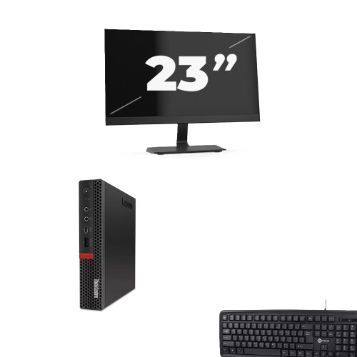 Lenovo ThinkCentre M720q USFF - Intel Core i5-8e Generatie - 8GB RAM - 256GB SSD - Windows 11 + 1x 23 inch Monitor Tweedehands