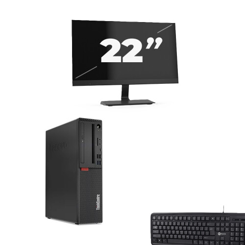 Lenovo ThinkCentre M720s SFF - Intel Core i5-9e Generatie - 8GB RAM - 256GB SSD - Windows 11 + 1x 22 inch Monitor Tweedehands