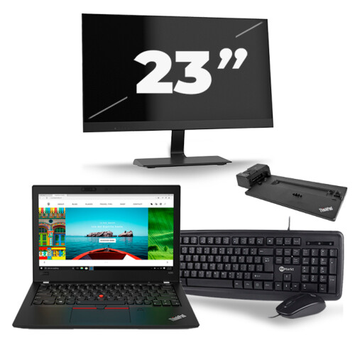 Lenovo Thinkpad A285 - AMD Ryzen 5 2500U - 12 inch - 8GB RAM - 256GB SSD - Windows 10 + 1x 23 inch Monitor Tweedehands