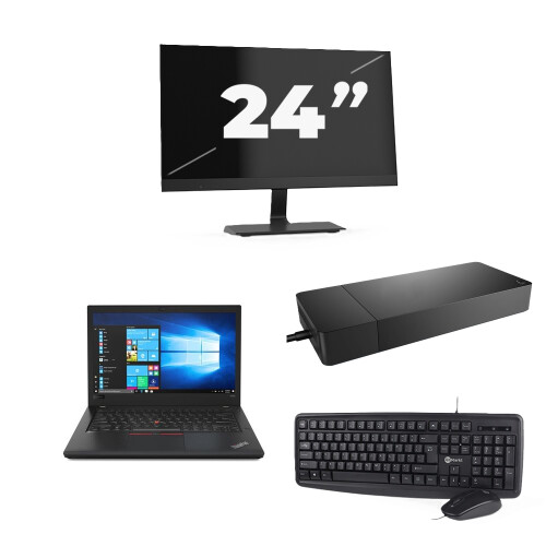 Lenovo ThinkPad A485 - AMD Ryzen 5 2500U - 14 inch - 8GB RAM - 256GB SSD - Windows 10 + 1x 24 inch Monitor Tweedehands