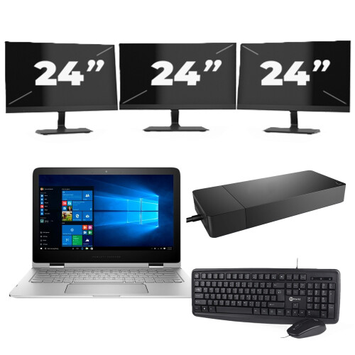 Lenovo Thinkpad E14 G2 - AMD Ryzen 5 4500U - 14 inch - 16GB RAM - 256GB SSD - Windows 11 Home + 3x 24 inch Monitor Tweedehands