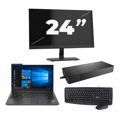 Lenovo Thinkpad E14 G2 - Intel Core i5-11e Generatie - 14 inch - 8GB RAM - 256GB SSD - Windows 11 Home + 1x 24 inch Monitor Tweedehands