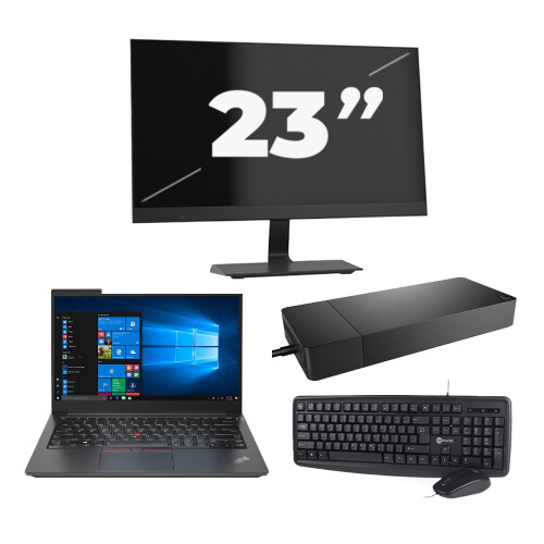 Lenovo Thinkpad E14 G2 - Intel Core i5-11e Generatie - 14 inch - 8GB RAM - 256GB SSD - Windows 11 Home + 1x 23 inch Monitor Tweedehands