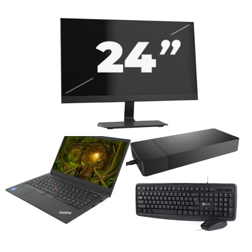 Lenovo ThinkPad E14 Gen 2 - Intel Core i3-11e Generatie - 14 inch - 8GB RAM - 256GB SSD - Windows 11 Home + 1x 24 inch Monitor Tweedehands