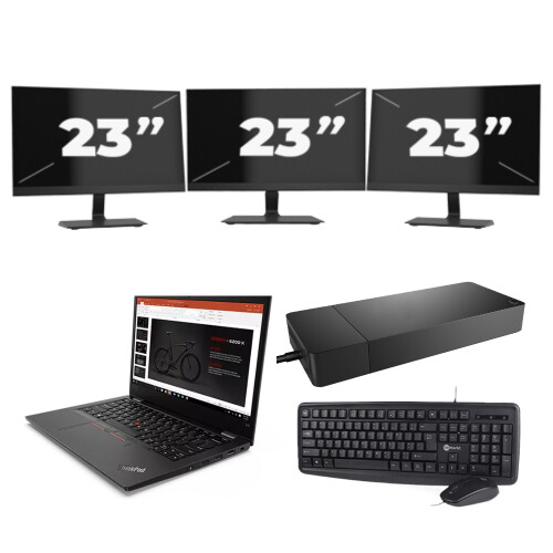 Lenovo ThinkPad L13 G2 - Intel Core i3-11e Generatie - 13 inch - 8GB RAM - 512GB SSD - Windows 11 Home + 3x 23 inch Monitor Tweedehands