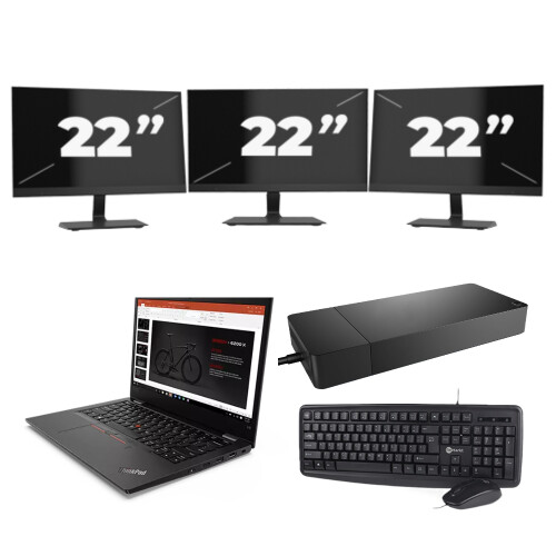 Lenovo ThinkPad L13 G2 - Intel Core i3-11e Generatie - 13 inch - 8GB RAM - 512GB SSD - Windows 11 Home + 3x 22 inch Monitor Tweedehands