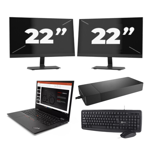 Lenovo ThinkPad L13 G2 - Intel Core i3-11e Generatie - 13 inch - 8GB RAM - 512GB SSD - Windows 11 Home + 2x 22 inch Monitor Tweedehands