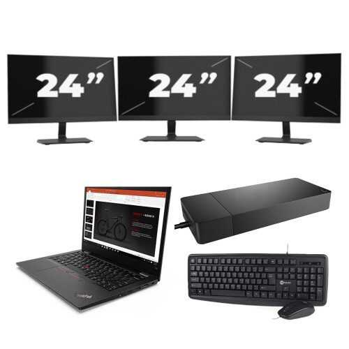 Lenovo ThinkPad L13 G2 - Intel Core i3-11e Generatie - 13 inch - 8GB RAM - 512GB SSD - Windows 11 Home + 3x 24 inch Monitor Tweedehands
