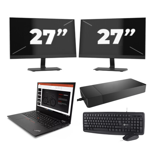 Lenovo ThinkPad L13 G2 - Intel Core i3-11e Generatie - 13 inch - 8GB RAM - 512GB SSD - Windows 11 Home + 2x 27 inch Monitor Tweedehands