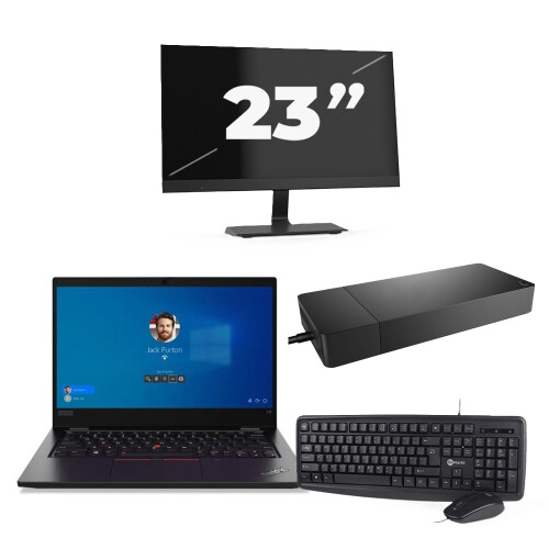 Lenovo ThinkPad L13 Gen 2 - Intel Core i3-11e Generatie - 13 inch - 8GB RAM - 256GB SSD - Windows 11 + 1x 23 inch Monitor Tweedehands