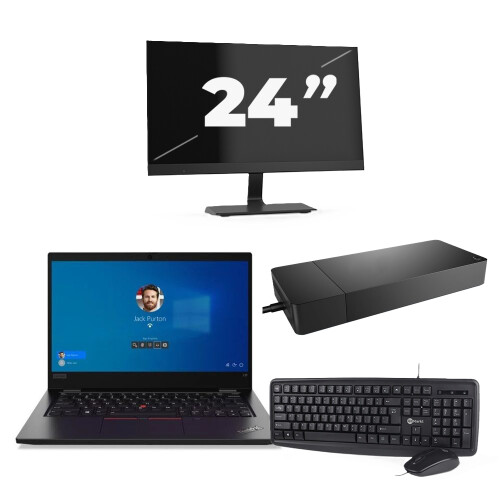 Lenovo ThinkPad L13 Gen 2 - Intel Core i3-11e Generatie - 13 inch - 8GB RAM - 256GB SSD - Windows 11 + 1x 24 inch Monitor Tweedehands