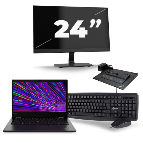 Lenovo ThinkPad L13 - Intel Core i5-10e Generatie - 13 inch - 8GB RAM - 256GB SSD - Windows 11 Home + 1x 24 inch Monitor Tweedehands