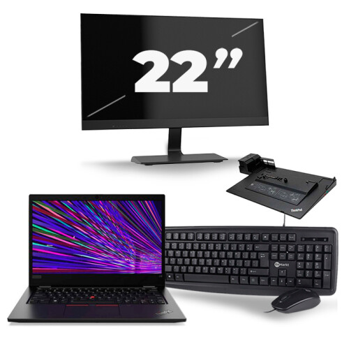 Lenovo ThinkPad L13 - Intel Core i5-10e Generatie - 13 inch - 8GB RAM - 256GB SSD - Windows 11 Home + 1x 22 inch Monitor Tweedehands