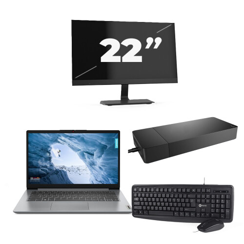 Lenovo ThinkPad L14 Gen 1 - Intel Core i5-10e Generatie - 14 inch - 8GB RAM - 256GB SSD - Windows 11 Home + 1x 22 inch Monitor Tweedehands