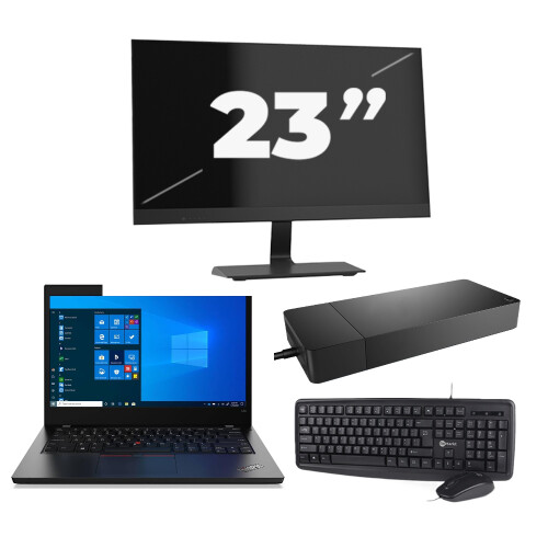 Lenovo ThinkPad L14 Gen 2 - Intel Core i3-11e Generatie - 14 inch - 8GB RAM - 256GB SSD - Windows 11 Home + 1x 23 inch Monitor Tweedehands