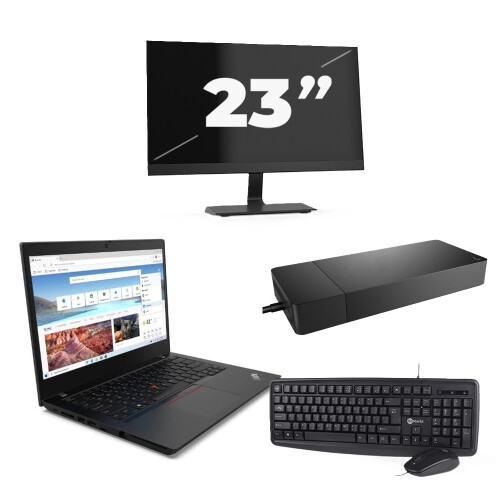 Lenovo ThinkPad L14 Gen 2 - Intel Core i5-11e Generatie - 14 inch - 8GB RAM - 256GB SSD - Windows 11 Home + 1x 23 inch Monitor Tweedehands