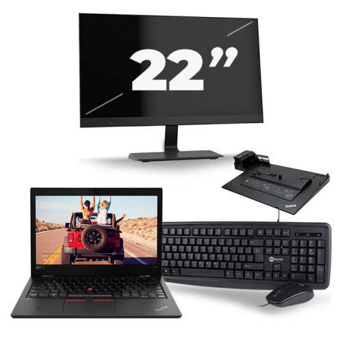 Lenovo ThinkPad L380 - Intel Core i3-8e Generatie - 13 inch - 8GB RAM - 256GB SSD - Windows 11 + 1x 22 inch Monitor Tweedehands
