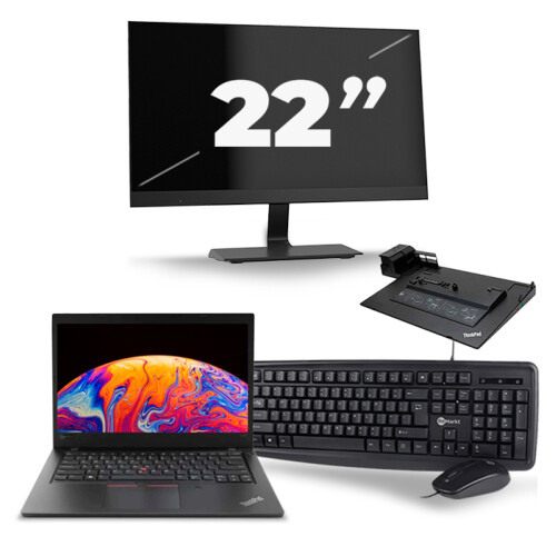 Lenovo ThinkPad L480 - Intel Core i5-8e Generatie - 14 inch - 16GB RAM - 256GB SSD - Windows 11 + 1x 22 inch Monitor Tweedehands